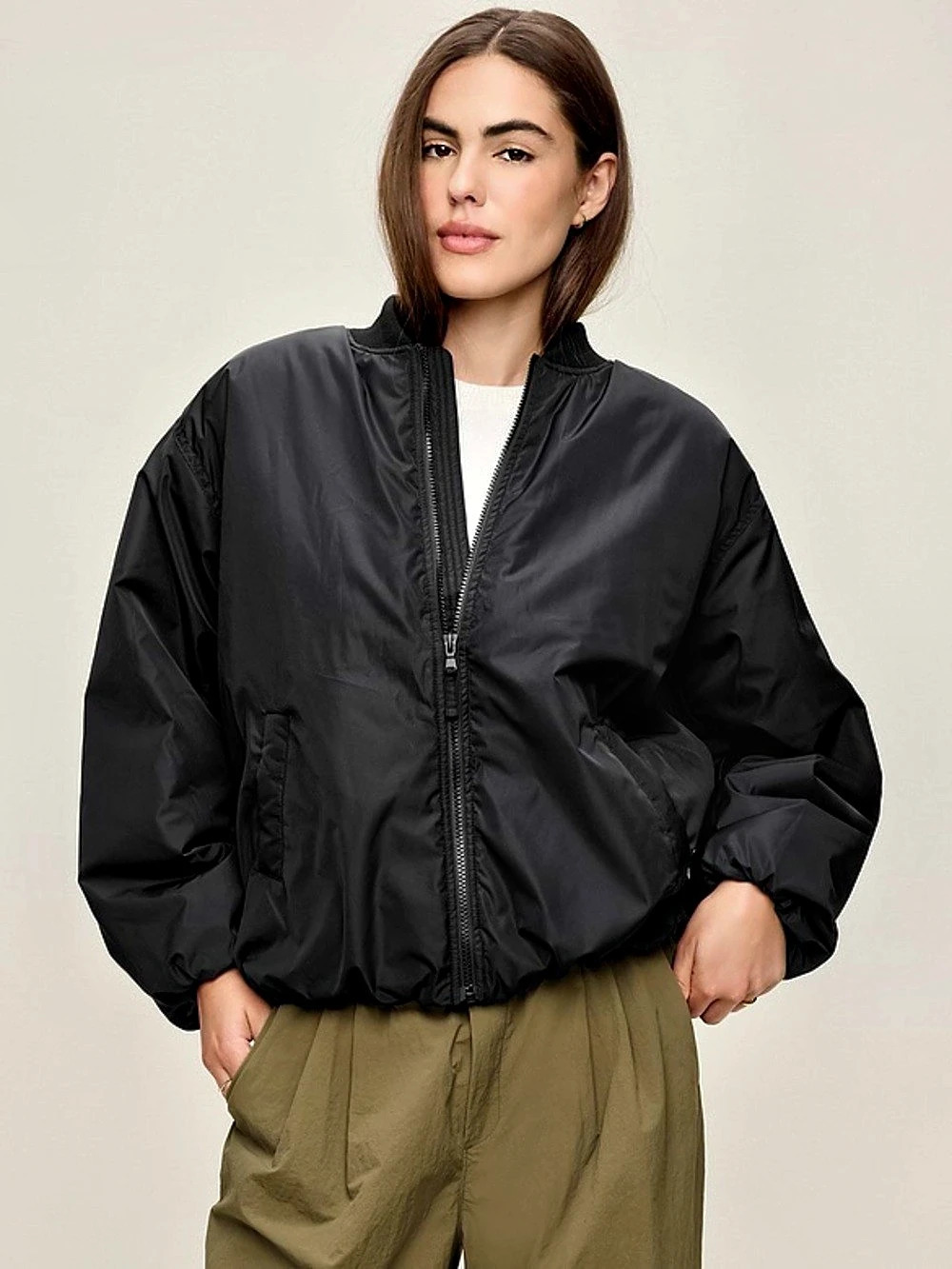 Old Navy water resistant Bubble hem Bomber Jacket. Athletic & oversized Sz XXL